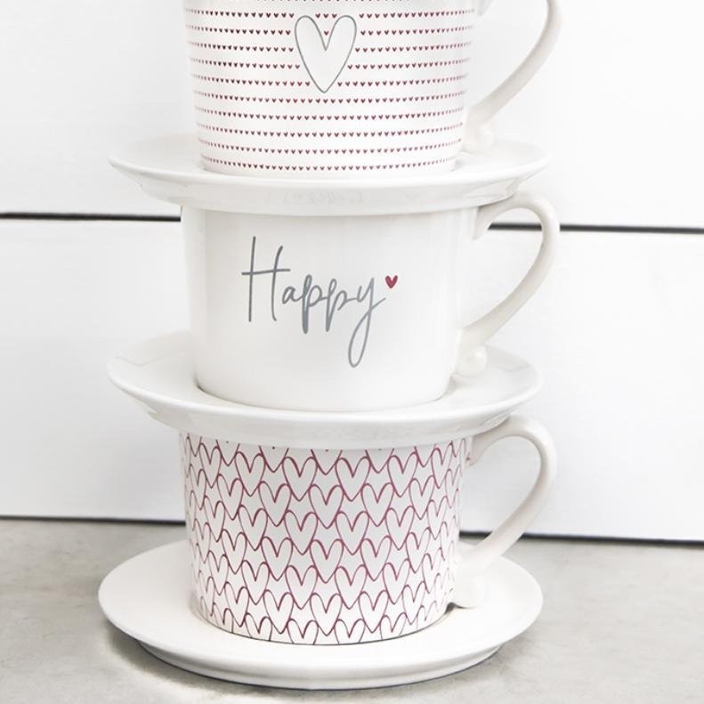 Bastion Collections Кружка White Нeart Pattern Red RJ/CUP 015 RED