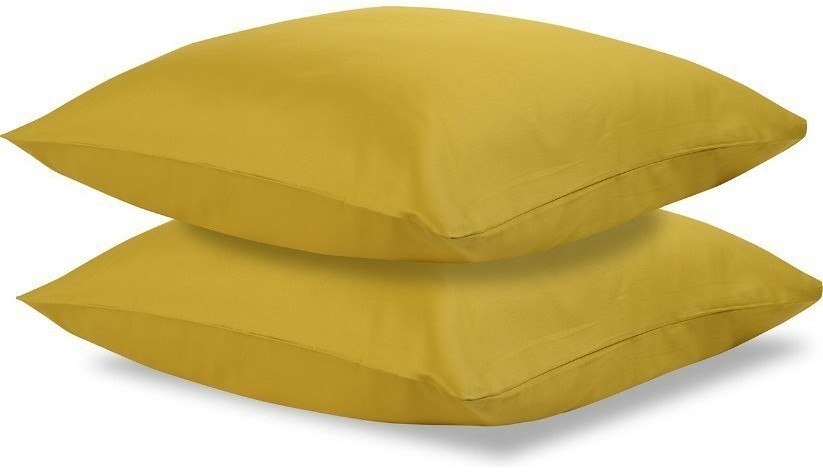 Набор из двух наволочек из сатина горчичного цвета из коллекции essential, 70х70 см (66423)