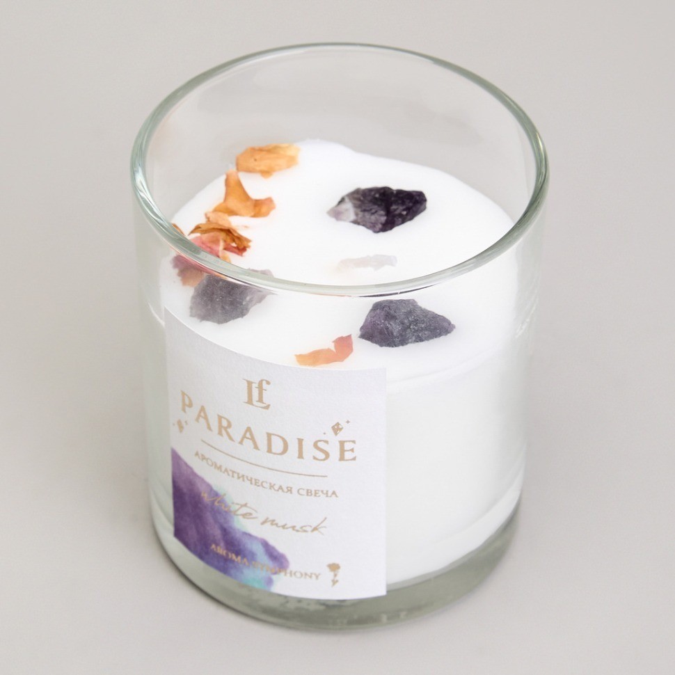 Свеча ароматизированная в стакане "paradise" white musk 8*9 см мал.= 9шт. Lefard (605-104)