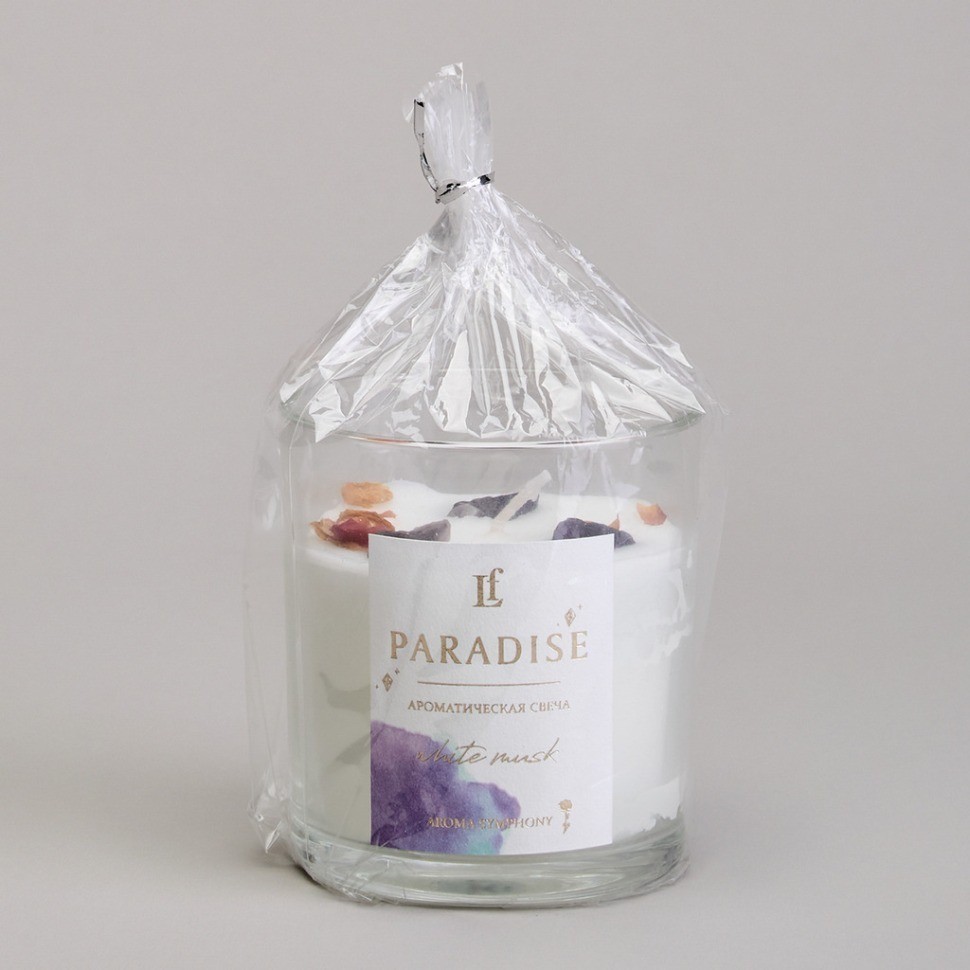 Свеча ароматизированная в стакане "paradise" white musk 8*9 см мал.= 9шт. Lefard (605-104)