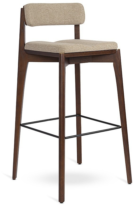 Стул барный aska, рогожка, орех/экрю (77806)