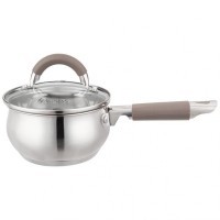 Ковш agness со стекл. крышкой серия apple 1,0 л. 14x7.5 см цвет: кофейный (937-370)