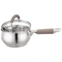 Ковш agness со стекл. крышкой серия apple 1,0 л. 14x7.5 см цвет: кофейный (937-370)