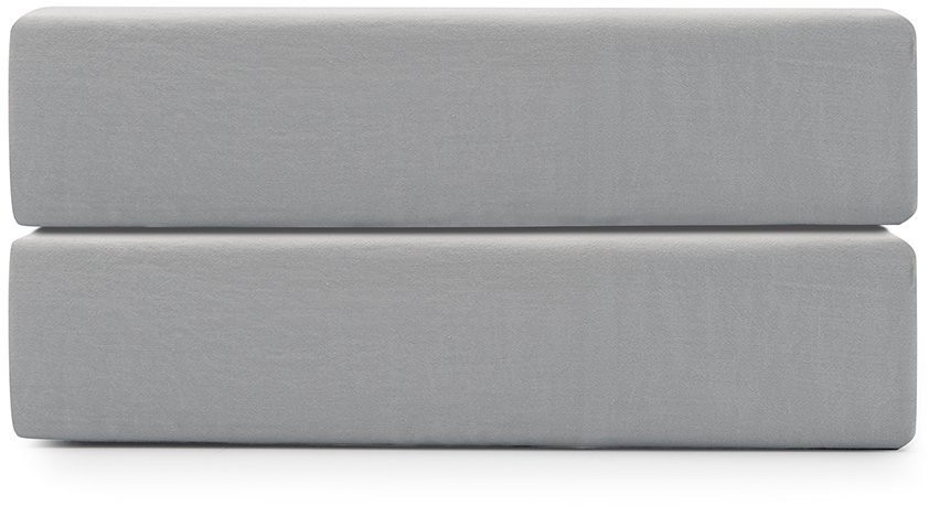 Простыня на резинке из умягченного сатина серого цвета из коллекции essential, 180х200х30 см (73738)