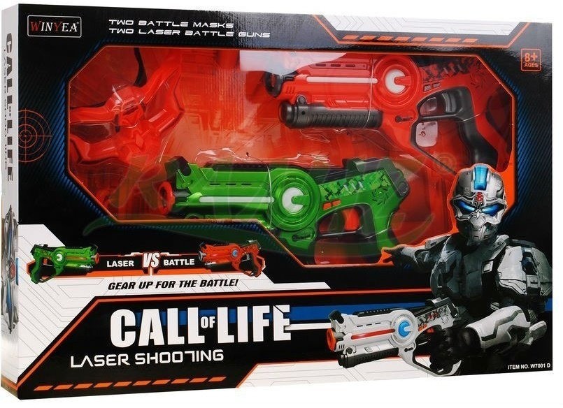 Лазерный бой Winyea Call of Life (пистолет + маска, оранжевый и зеленый) (W7001D)