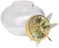 Ваза стеклянная с крышкой со стрекозой d15*14см (TT-00010682)