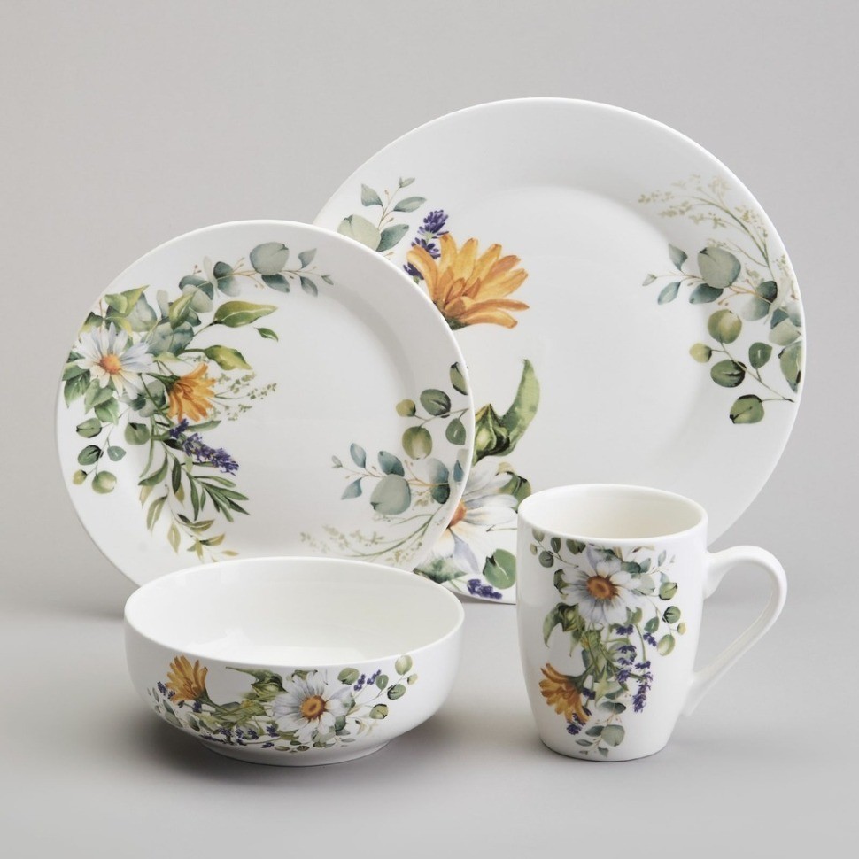 Набор посуды обеденный lefard "ромашковое поле" на 4 пер. 16 пр. (358-2226)