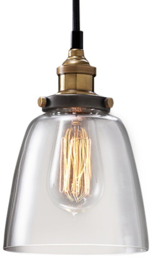 Люстра Филамен 8002, металл, стекло, brass/black, RESTORATION HARDWARE