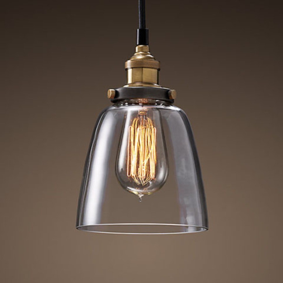 Люстра Филамен 8002, металл, стекло, brass/black, RESTORATION HARDWARE