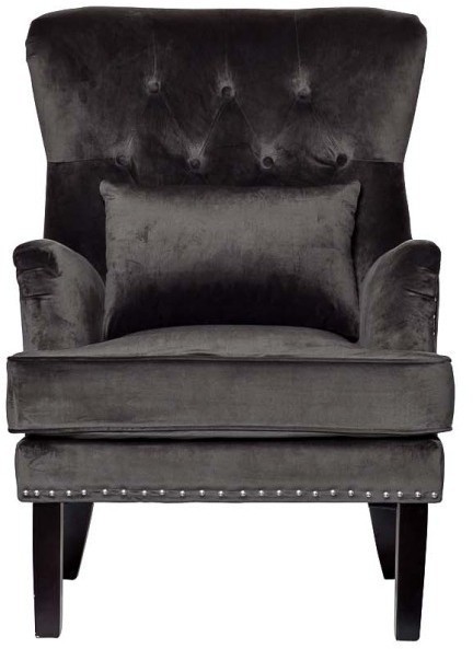 Кресло с подушкой велюр серый 77*92*105см (TT-00000102)