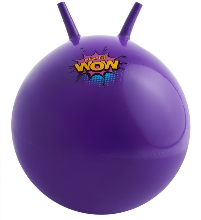 БЕЗ УПАКОВКИ Фитбол детский с рожками GB-411 антивзрыв, 650 гр, фиолетовый, 55 см (2107598)