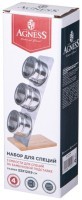 Набор для специй agness 3 пр. на подставке, 23х12х9см (912-050)