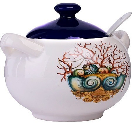 Сахарница с крышкой 375 мл с ложкой Страна чудес LORAINE (30812)