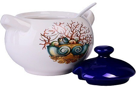 Сахарница с крышкой 375 мл с ложкой Страна чудес LORAINE (30812)