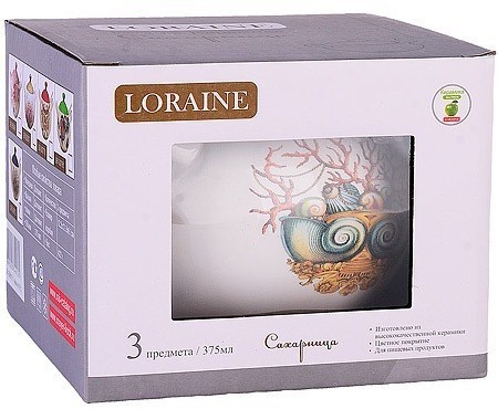 Сахарница с крышкой 375 мл с ложкой Страна чудес LORAINE (30812)