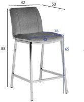 Стул барный велюр черный 42*53*88см (TT-00009272)