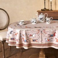 Скатерть овальная &quot;passage&quot;140х300см ,капучино, 100% хлопок,твил, пропитка Lefard (850-760-42)