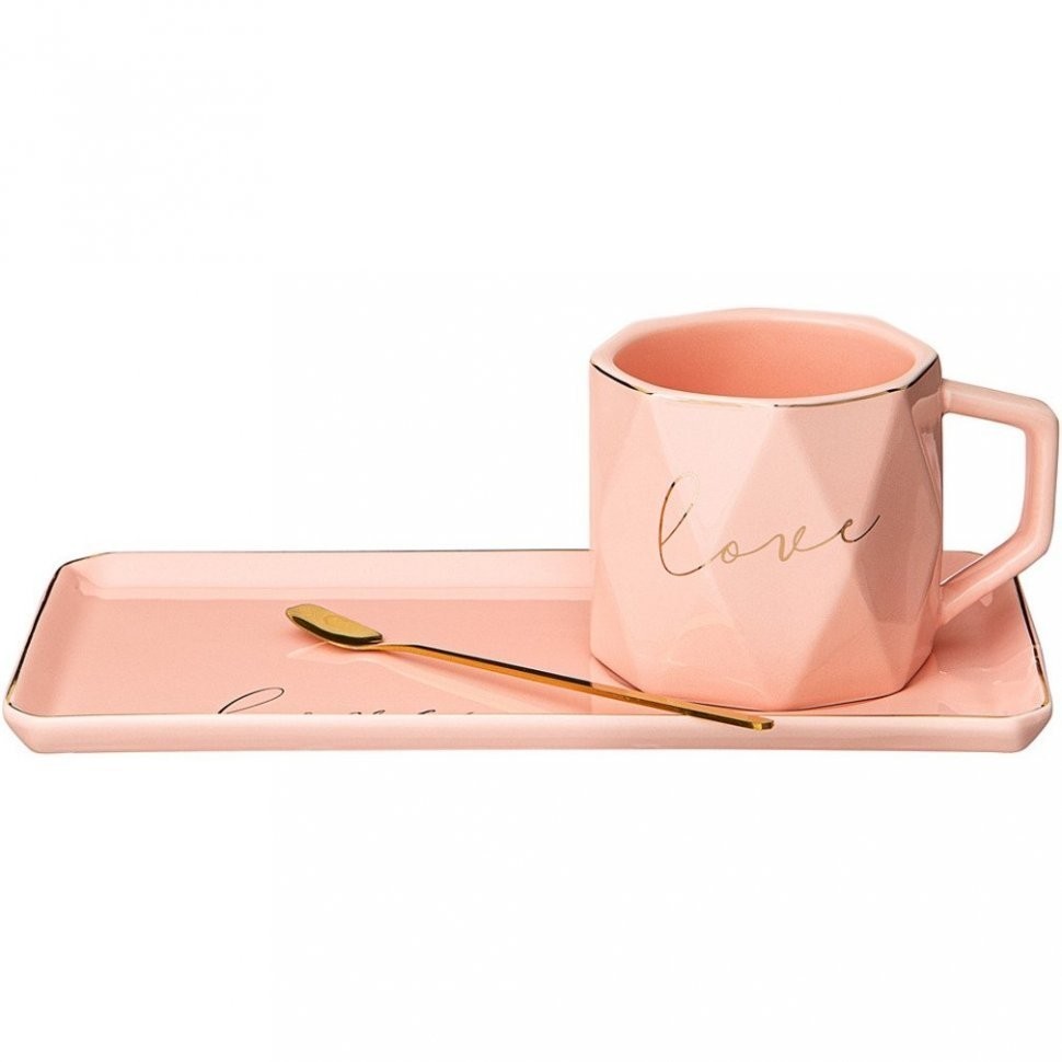Чайный набор lefard  "break time" на 1 персону, розовый, 260мл (90-1057)