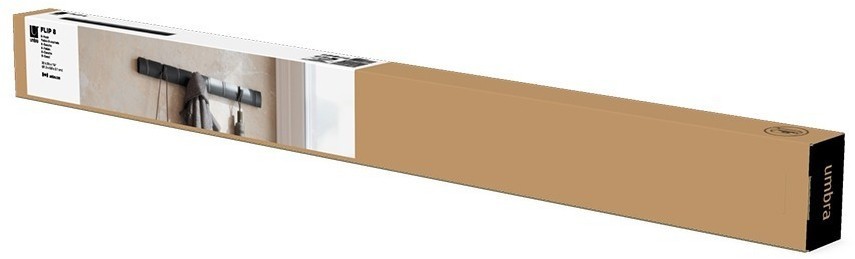 Вешалка настенная flip, 8 крючков, черная (78703)