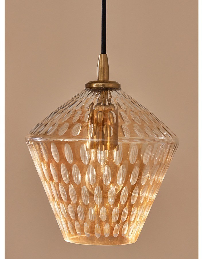 Светильник подвесной mystic aura, D20 см, янтарно-золотой (76545)