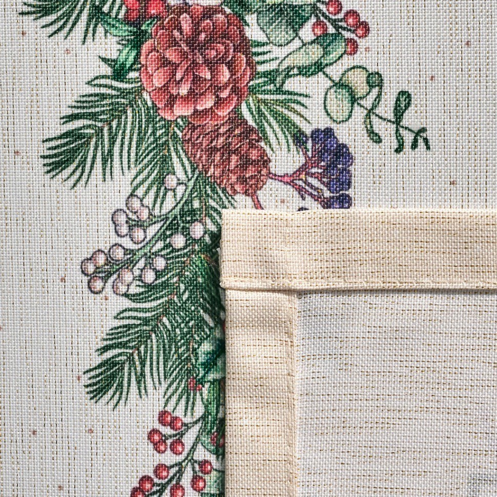 Скатерть 110х140 cm прямоугольная, "celebration", цвет: бежевый, tm lefard, полиэстер 100% (кор=34шт (986-001-18)