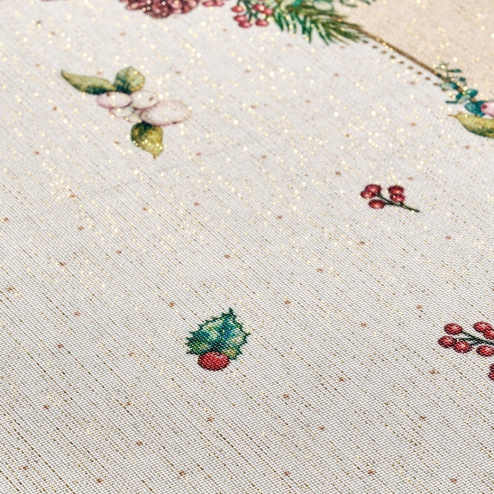 Скатерть 110х140 cm прямоугольная, "celebration", цвет: бежевый, tm lefard, полиэстер 100% (кор=34шт (986-001-18)