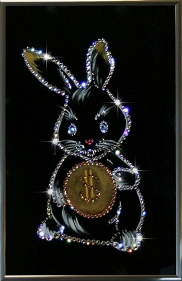 Картина Кролик-бакс с кристаллами Swarovski (1187)