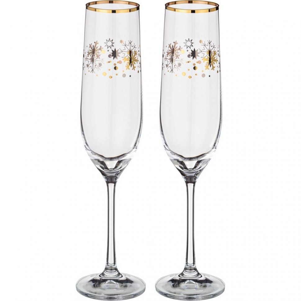 Набор бокалов для шампанского из 2 шт. 190 мл..высота=24 см. Bohemia Crystal (674-271)