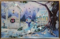 Картина Зимнее утро с кристаллами Swarovski (1110)