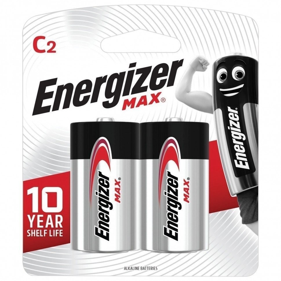 Батарейки алкалиновые Energizer Max LR14 (С) 2 шт E301533200 (76398)