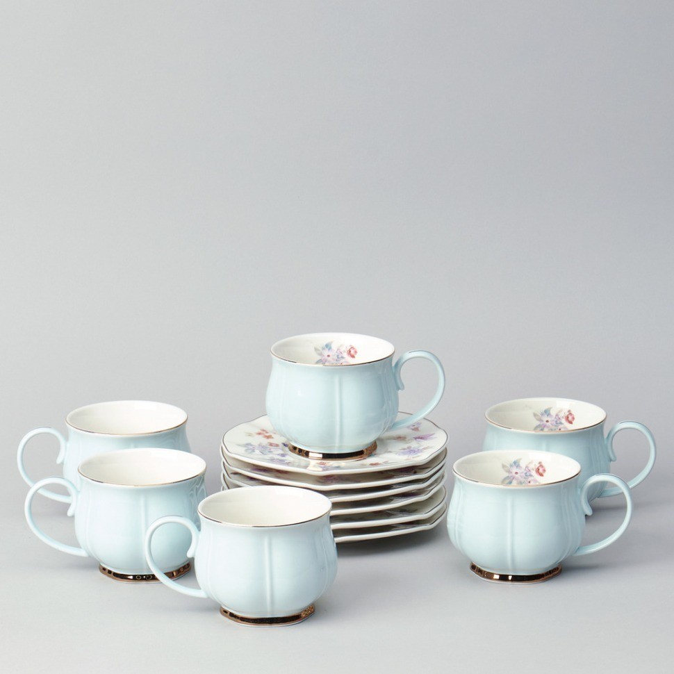 Чайный набор lefard "времена года" на 6 пер. 12 пр. 250 мл голубой (42-565)