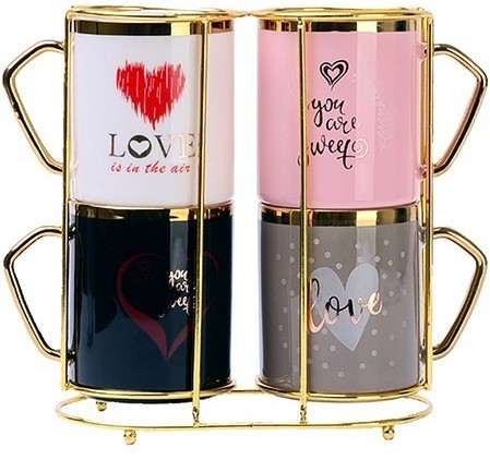 Набор кружек на подставке 350 мл LORAINE (12092)