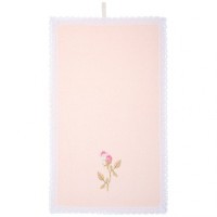 Набор полотенец из 2-х шт &quot;розочка&quot;,50х30см, махра персик+рогожка  роз. 100% хлопок SANTALINO (850-453-96)