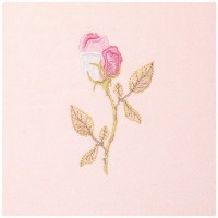 Набор полотенец из 2-х шт &quot;розочка&quot;,50х30см, махра персик+рогожка  роз. 100% хлопок SANTALINO (850-453-96)