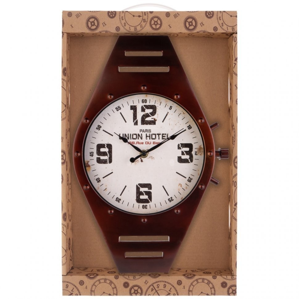 Часы настенные кварцевые "watch" цвет:черный 41*26 см циферблат 20,5 см Lefard (220-445)