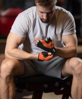 Перчатки для фитнеса SU-108, оранжевый/черный (155320)