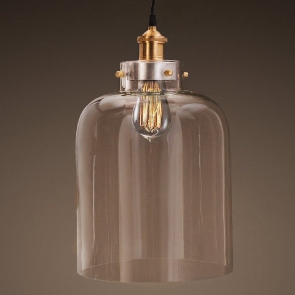 Люстра Филамен 8130, стекло, металл, clear/brass, RESTORATION HARDWARE