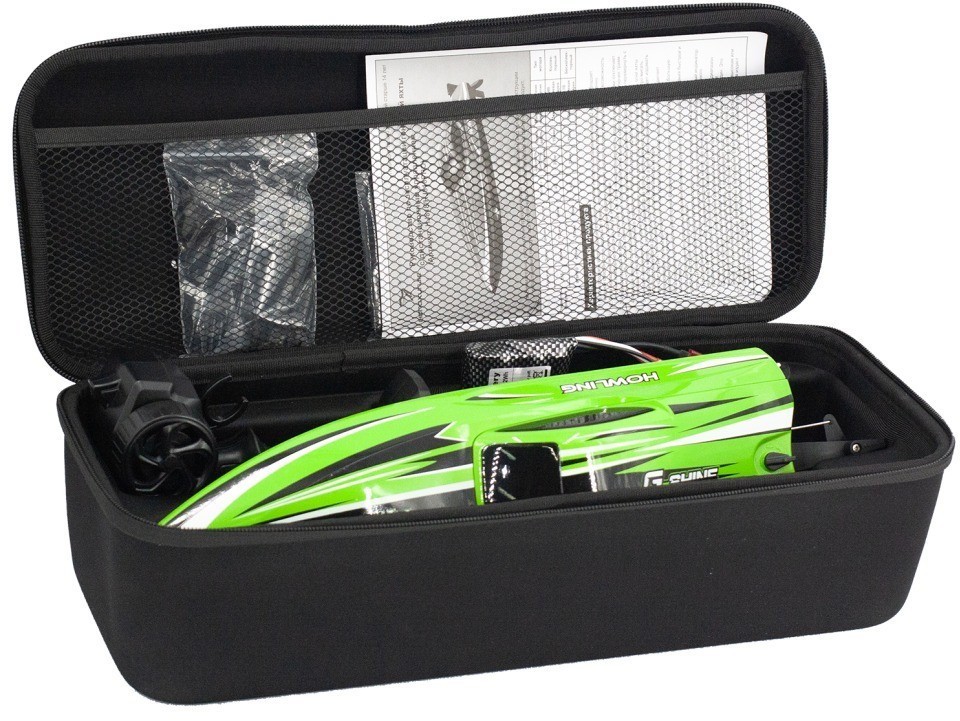 Радиоуправляемый катер Chasing Waves PRO с сумкой (41 см, 55 км/ч, Brushless) (HJ818PRO-GREEN-BAG)