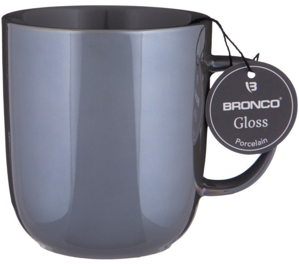 Кружка bronco "gloss" 400 мл серая (407-136)