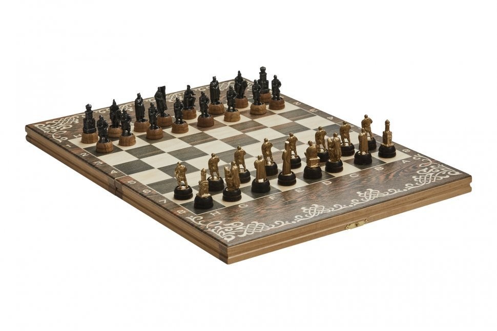 Шахматы малые "Ледовое побоище" чернение (31420)