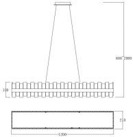 Люстра подвесная прямоуг. 120см (TT-00013013)