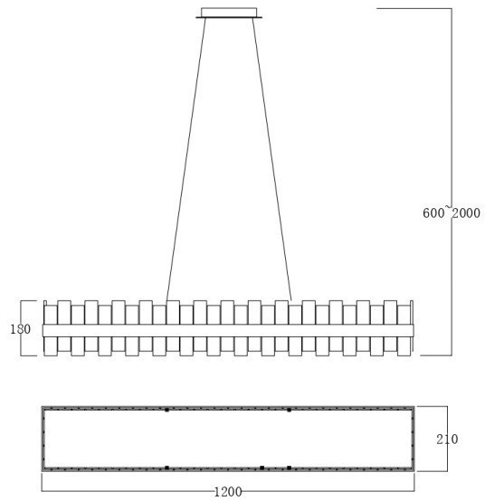 Люстра подвесная прямоуг. 120см (TT-00013013)