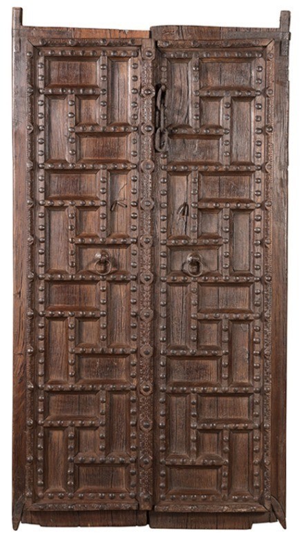 Дверь декоративная XIX век, Индия PR46442, Массив манго, natural, ROOMERS ANTIQUE