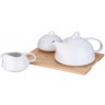 Набор для чая lefard "native" 3 пр.: чайник, сахарница, молочник на дерев. подставке (587-197)