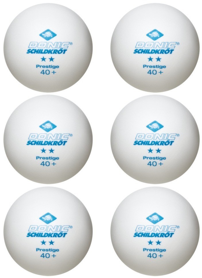 Мяч для настольного тенниса 2* Prestige, белый 6 шт. (1035746)