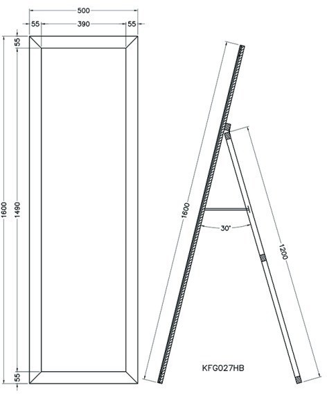 Зеркало напольное 50*160*4,4 см (TT-00001802)