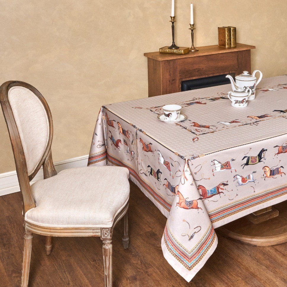 Скатерть "passage" 140х300см ,капучино,100% хлопок с пропиткой,твил Lefard (850-760-22)