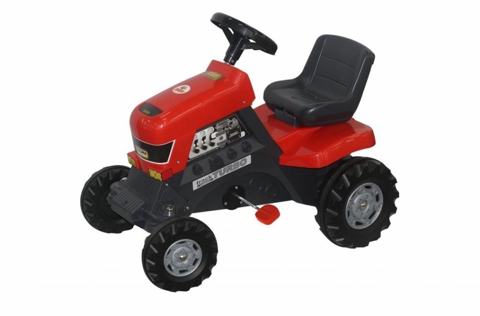 Каталка-трактор с педалями Turbo колеса пластмассовые с резиновой вставкой (52674_PLS)