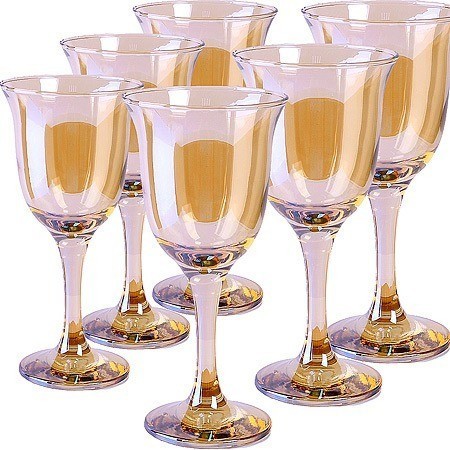 Набор бокалов для вина из 6 шт 240 мл Золотистый мёд (ME863-05)