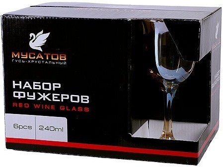 Набор бокалов для вина из 6 шт 240 мл Золотистый мёд (ME863-05)